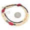 Certified Authentic Navajo .925 Sterling Silver Natural Turquoise Graduated Melon Shell Coral Native American Necklace 25228-1