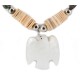 Certified Authentic Navajo .925 Sterling Silver Natural Turquoise Graduated Melon Shell Shell Bird Native American Necklace 750124-1