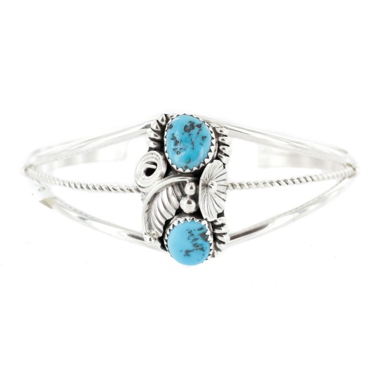Handmade Certified Authentic Navajo .925 Sterling Silver Natural Turquoise Native American Bracelet 13021
