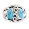 Large Handmade Certified Authentic Navajo .925 Sterling Silver Natural Turquoise Native American Ring 26209