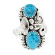 Handmade Certified Authentic Navajo .925 Sterling Silver Natural Turquoise Native American Ring Size 7 3/4 26208-2