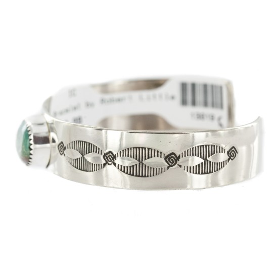Handmade Navajo Certified Authentic Nickel Natural Turquoise Native American Bracelet 13019-5