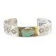 Navajo Handmade Certified Authentic Nickel Natural Turquoise Native American Bracelet 13019-11