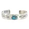 Navajo Handmade Nickel Natural Turquoise Native American Bracelet 13019-4 Navajo Handmade Nickel Natural Turquoise Native American Bracelet 13019-4