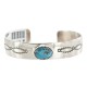 Navajo Handmade Certified Authentic Nickel Natural Turquoise Native American Bracelet 13019-4