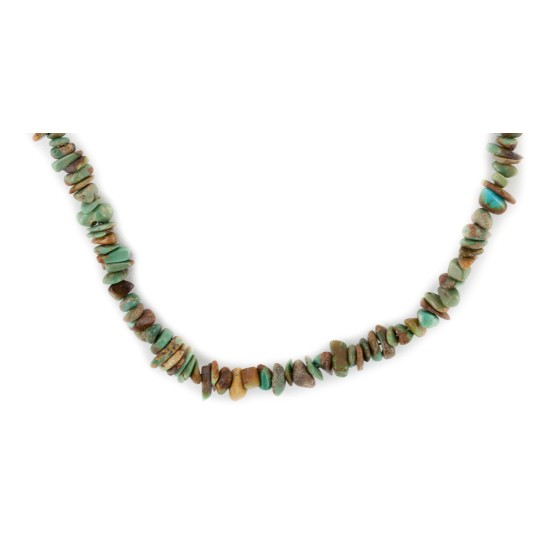 .925 Sterling Silver Certified Authentic Navajo Natural Turquoise Chain Native American Necklace 17067