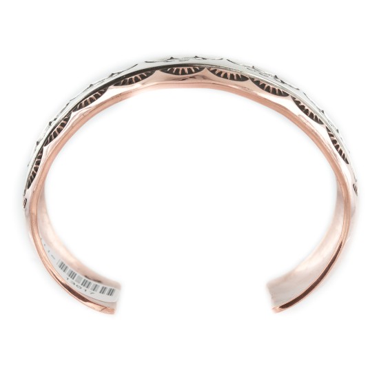 Bearpaw Navajo .925 Sterling Silver Handmade Certified Authentic Pure Copper Native American Bracelet  13017