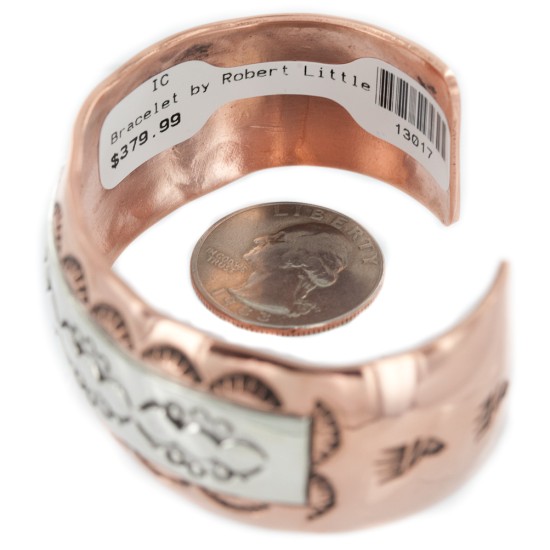 Bearpaw Navajo .925 Sterling Silver Handmade Certified Authentic Pure Copper Native American Bracelet  13017
