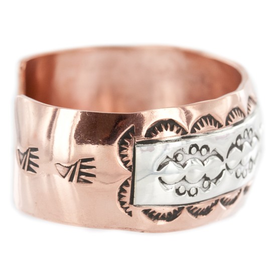 Bearpaw Navajo .925 Sterling Silver Handmade Certified Authentic Pure Copper Native American Bracelet  13017