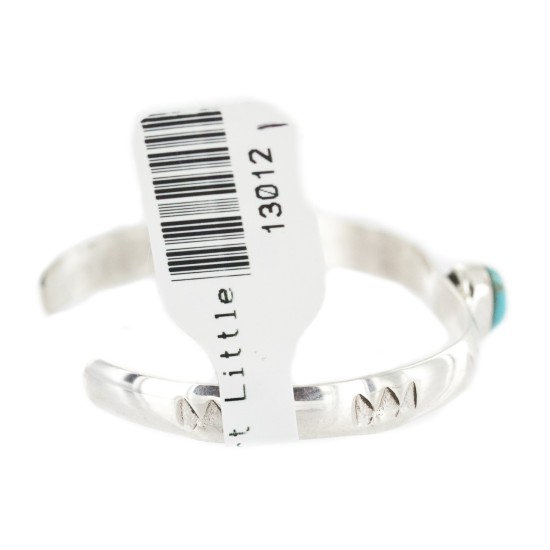 Handmade Certified Authentic Navajo .925 Sterling Silver Natural Turquoise Baby Native American Bracelet 13012-1