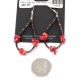 Certified Authentic .925 Sterling Silver Hooks Dangle Natural Heishi Coral Hoop Native American Earrings 18140