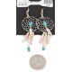 Certified Authentic .925 Sterling Silver Dangle Natural Turquoise Heishi Dreamcatcher Native American Earrings 27207