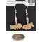 Horse Navajo .925 Sterling Silver Hooks Natural Jasper Heishi Native American Earrings 18146-3