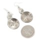 Vintage Style OLD Buffalo Nickel Coin Certified Authentic Navajo .925 Sterling Silver Natural Turquoise Dangle Earrings 18144