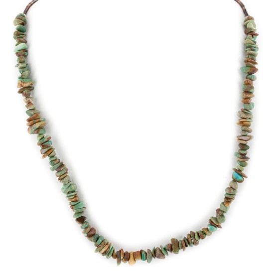 .925 Sterling Silver Certified Authentic Navajo Natural Turquoise Chain Native American Necklace 17067