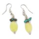 Certified Authentic .925 Sterling Silver Hooks Dangle Natural Turquoise Yellow Quartz Native American Earrings 18147