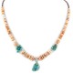 Certified Authentic Navajo .925 Sterling Silver Natural Turquoise Graduated Spiny Oyster Native American Necklace 17066