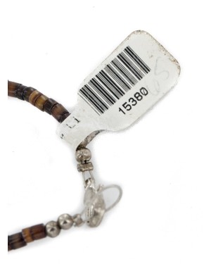 Certified Authentic .925 Sterling Silver Navajo Natural Agate and Composite Turquoise Native American Necklace 15380-65
