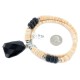 Certified Authentic .925 Sterling Silver Navajo Natural Graduated Melon Shell Black Onyx Native American Necklace 17085