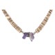 Certified Authentic .925 Sterling Silver Navajo Natural Amethyst and Graduated Heishi Native American Necklace 7501008-54