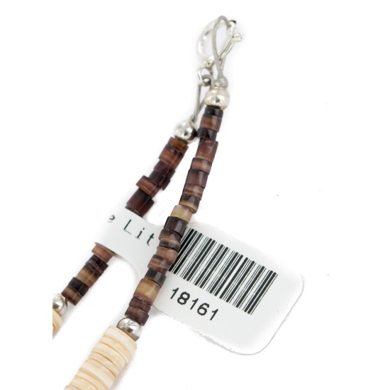 Certified Authentic Navajo .925 Sterling Silver Natural Graduated Melon Shell and Turquoise Native American Necklace 18161-30 Certified Authentic Navajo .925 Sterling Silver Natural Graduated Melon Shell and Turquoise Native American Necklace 18161-30