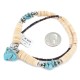 Certified Authentic Navajo .925 Sterling Silver Natural Turquoise Graduated Melon Shell Native American Necklace 15412-5