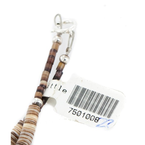Certified Authentic Navajo .925 Sterling Silver Natural Turquoise Graduated Heishi Native American Necklace 7501008-22
