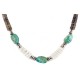 Certified Authentic Navajo .925 Sterling Silver Natural Turquoise Graduated Heishi and Spiny Oyster Native American Necklace 25228-2