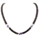 Certified Authentic .925 Sterling Silver Navajo Natural Graduated Heishi Amethyst Native American Necklace 15151-169