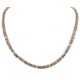 Certified Authentic .925 Sterling Silver Navajo Natural Turquoise Graduated Heishi Amethyst Native American Necklace 25231-2