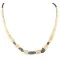 .925 Sterling Silver Navajo Natural Turquoise Graduated Melon Shell Native American Necklace 17086