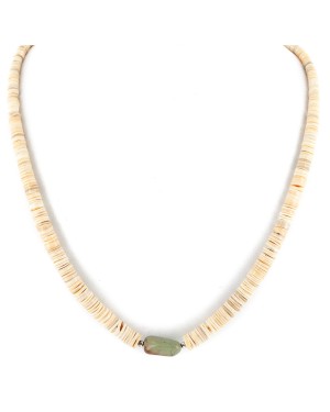 Certified Authentic Navajo .925 Sterling Silver Natural Graduated Melon Shell Turquoise Native American Necklace 15213-45 Certified Authentic Navajo .925 Sterling Silver Natural Graduated Melon Shell Turquoise Native American Necklace 15213-45