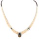 Certified Authentic Navajo .925 Sterling Silver Natural Graduated Melon Shell Turquoise Native American Necklace 17084-30