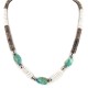 Certified Authentic Navajo .925 Sterling Silver Natural Turquoise Graduated Heishi and Spiny Oyster Native American Necklace 25228-2