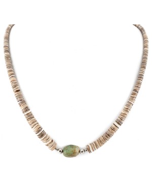 Certified Authentic Navajo .925 Sterling Silver Natural Turquoise Graduated Heishi Native American Necklace 7501008-22 Certified Authentic Navajo .925 Sterling Silver Natural Turquoise Graduated Heishi Native American Necklace 7501008-22