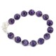Certified Authentic Navajo Nickel Natural Amethyst Native American Bracelet  13025-2