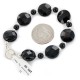 Certified Authentic Navajo Nickel Natural Black Onyx Native American Bracelet  13025-4