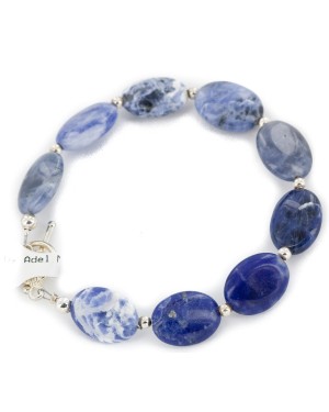 Certified Authentic Navajo Nickel Natural Lapis Native American Bracelet  13025-3