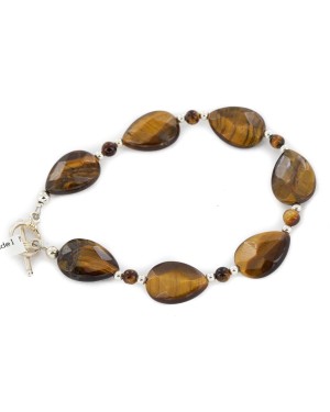 Certified Authentic Navajo Nickel Natural Tigers Eye Native American Bracelet  13025-5