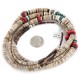 Certified Authentic 3 Strand Navajo .925 Sterling Silver Natural Turquoise Coral Graduated Heishi Native American Necklace 15931-1