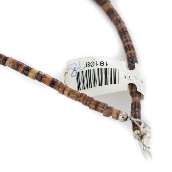 Certified Authentic Navajo .925 Sterling Silver Natural Spiderweb Turquoise Jasper Agate Native American Necklace 18108-78