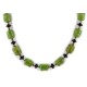 Certified Authentic Navajo .925 Sterling Silver Composite Gaspeite Black Onyx Native American Necklace 17047-2