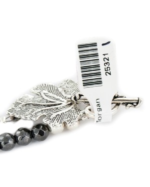 Certified Authentic Navajo Nickel Dyed Quartz Hematite Native American Necklace 25321-1