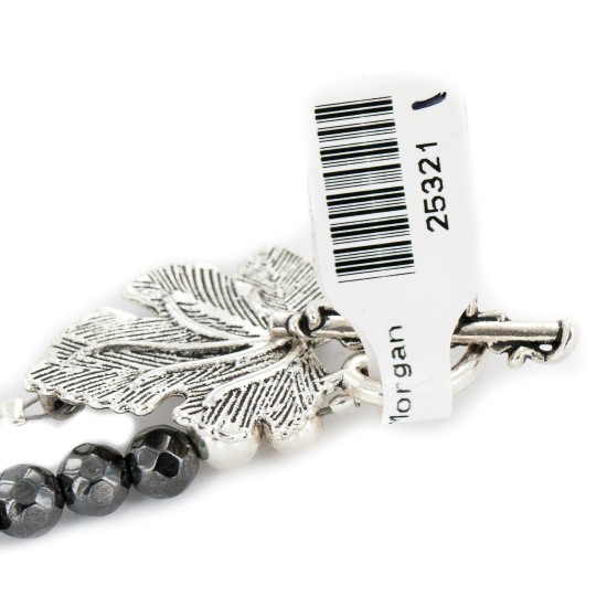 Certified Authentic Navajo Nickel Dyed Quartz Hematite Native American Necklace 25321-1