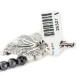Certified Authentic Navajo Nickel Dyed Quartz Hematite Native American Necklace 25321-1