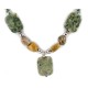Certified Authentic Navajo .925 Sterling Silver Natural Turquoise Green Jasper Agate Native American Necklace 15422-67