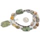 Certified Authentic Navajo .925 Sterling Silver Natural Turquoise Green Jasper Agate Native American Necklace 15422-67