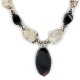 Certified Authentic Navajo .925 Sterling Silver White Howlite Black Onyx Native American Necklace 15778-39
