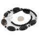 Certified Authentic Navajo Nickel Natural Black Onyx Native American Necklace 25321-2