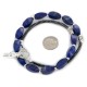 Certified Authentic Navajo Nickel Natural Lapis Lazuli Hematite Native American Necklace 25320-1